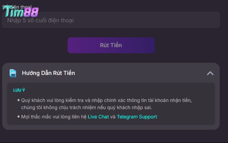 Nhập số điện thoại và chờ xác nhận